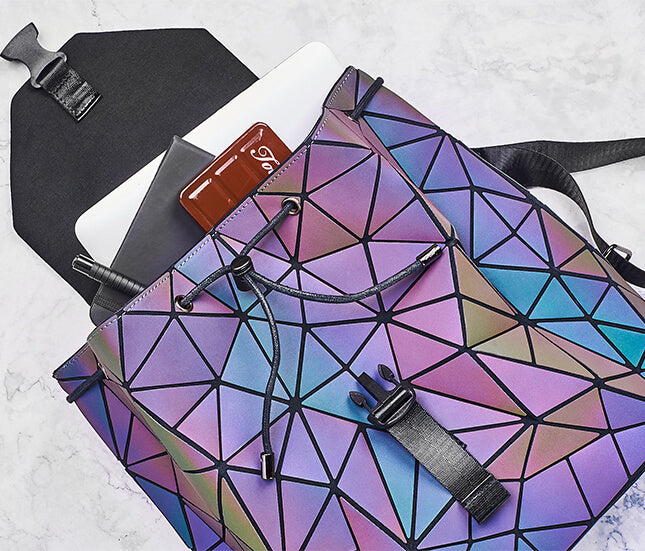 Reflektierender Farbwechsel-Geometrischer Rucksack für Damen