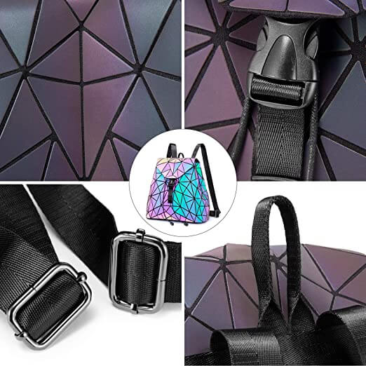 Reflektierender Farbwechsel-Geometrischer Rucksack für Damen