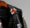 Bestickte Damen Kunstlederjacke im Bikerstil – Eleonora