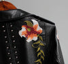Bestickte Damen Kunstlederjacke im Bikerstil – Eleonora