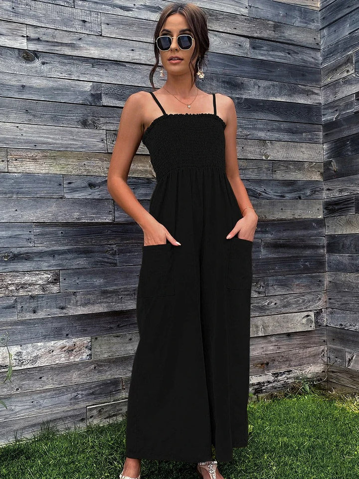 Sommerlicher Damen Jumpsuit mit Spaghettiträgern im Vintage-Stil - RetroLuft