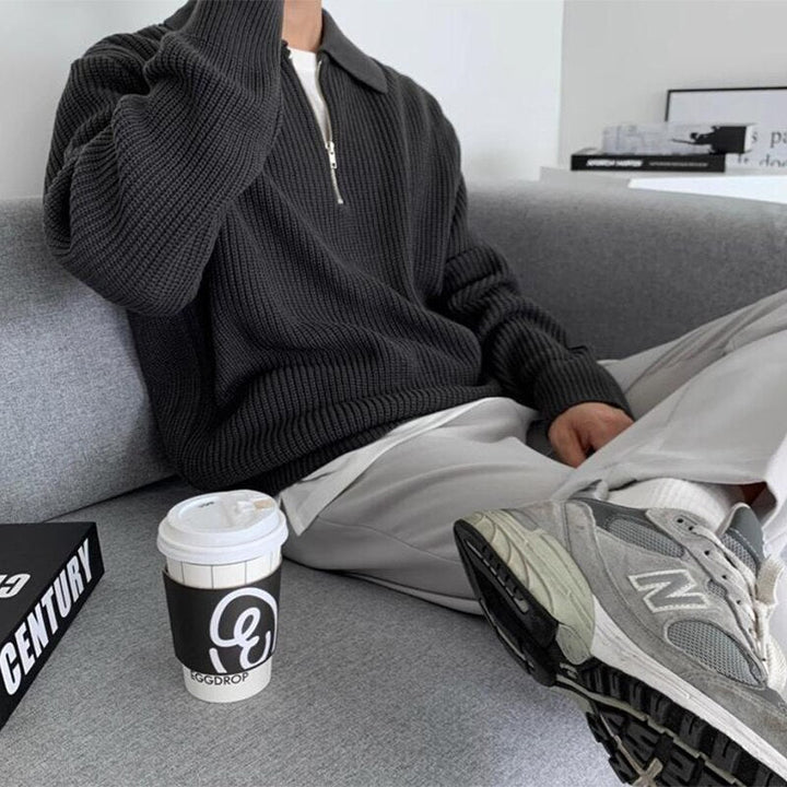 Herren Sweatshirt mit Reißverschluss-Kragen – Jonas