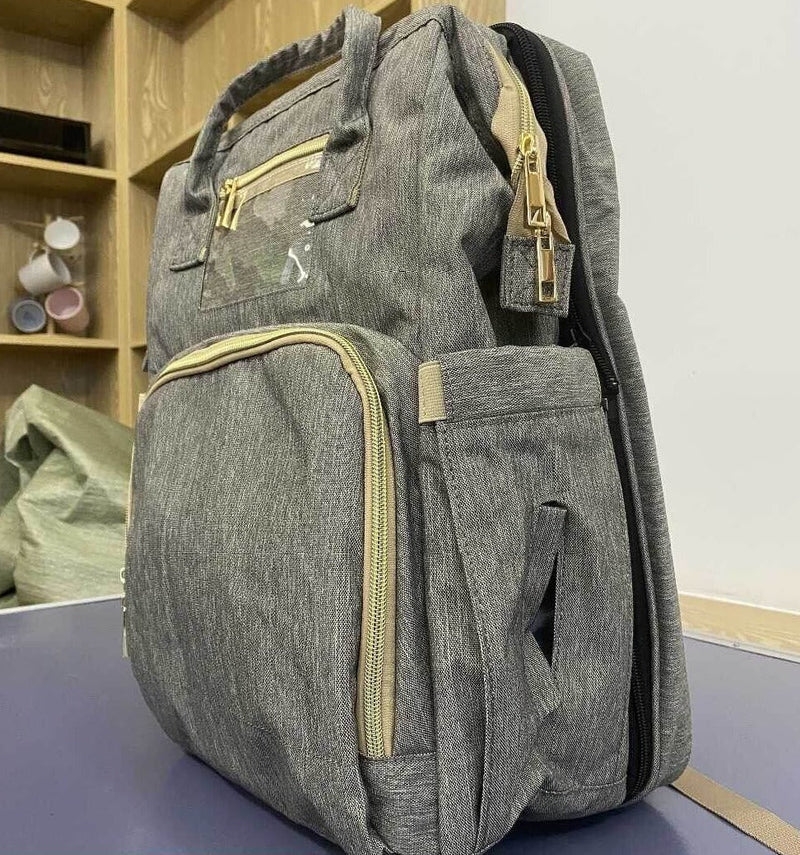 Convertible Baby Diaper Backpack with Foldable Baby Bed – Waterproof Multi-Pocket Design