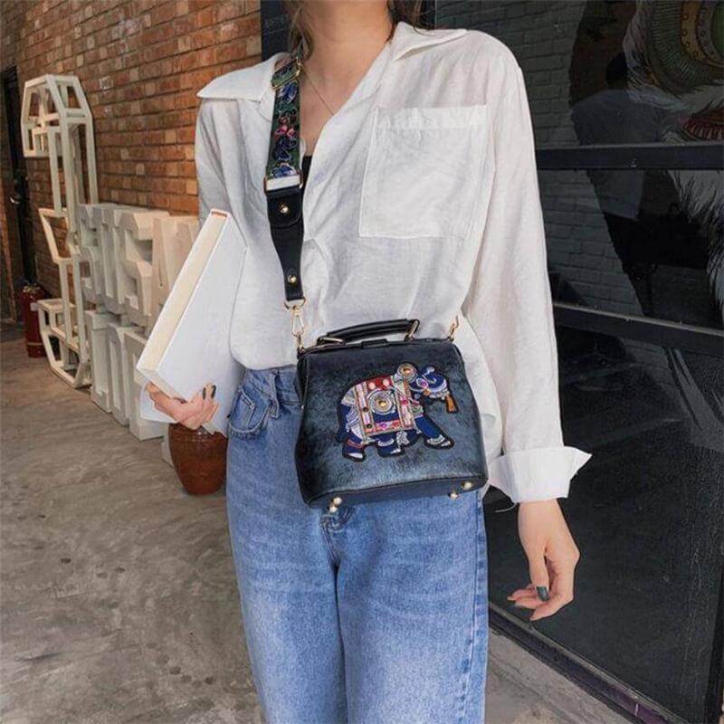 Gestickte Mandala-Umhängetasche – Leichtes, Vielseitig Verwendbares Boho-Design