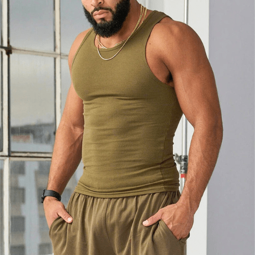 Ärmelloses Herren Fitness T-Shirt aus atmungsaktivem Material – Nico