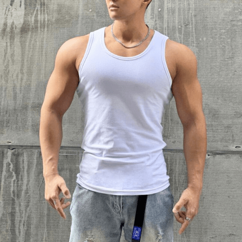 Ärmelloses Herren Fitness T-Shirt aus atmungsaktivem Material – Nico