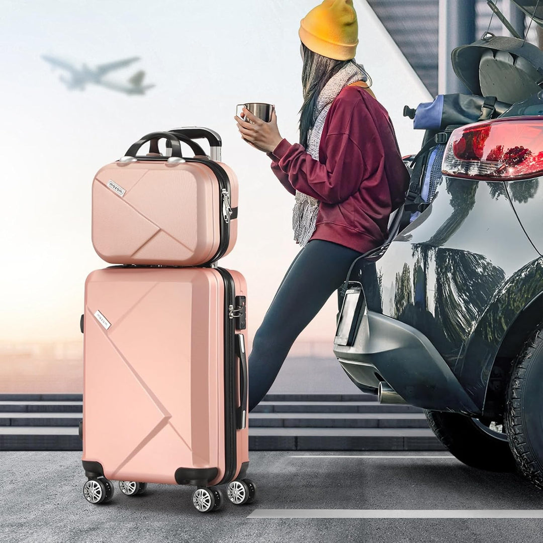 Kompaktes 2-teiliges Handgepäck-Set mit Trolley-Tasche und Spinner-Rädern – JetTrek