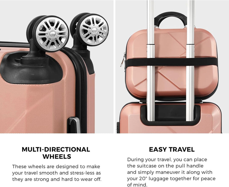 Kompaktes 2-teiliges Handgepäck-Set mit Trolley-Tasche und Spinner-Rädern – JetTrek