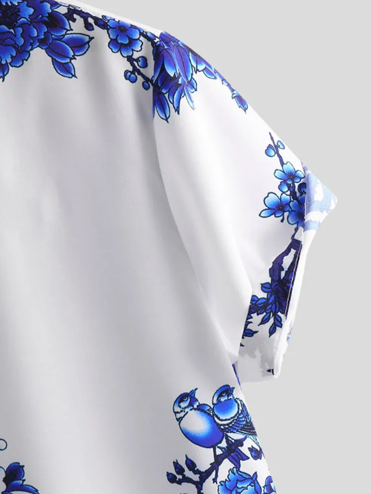 Geblümtes Sommerhemd mit Kurzarm für Herren – Fabrizio