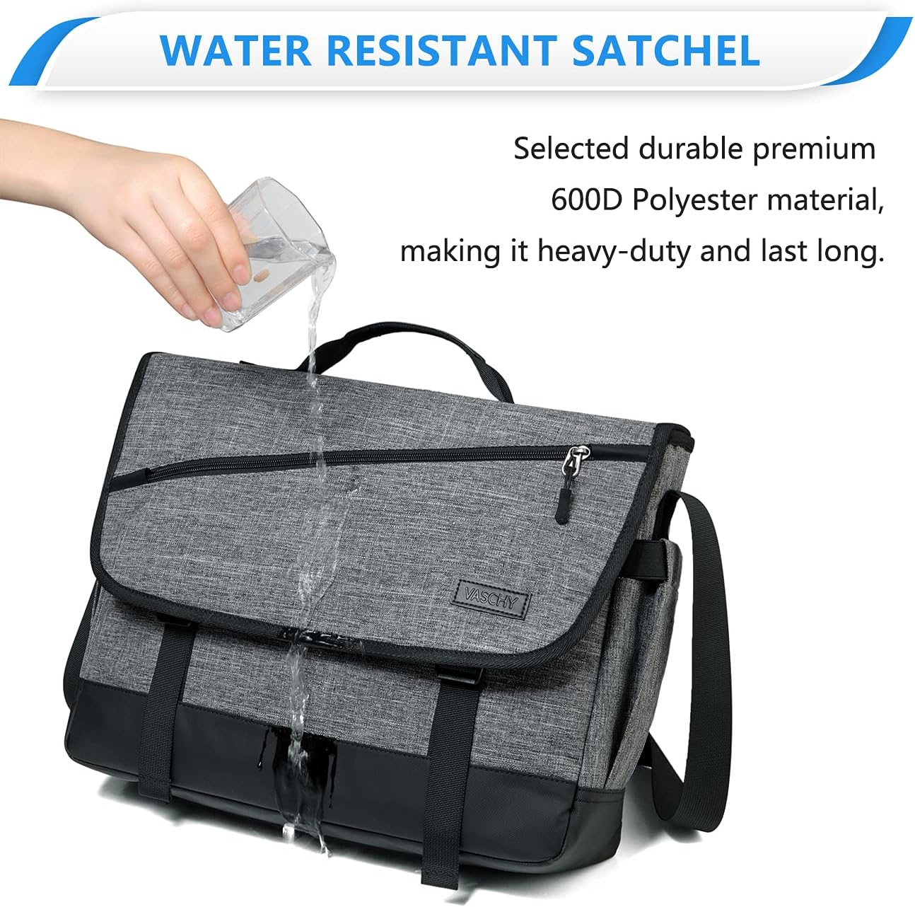 Wasserabweisende Laptop-Umhängetasche mit verstellbarem Gurt – WorkMate Serie
