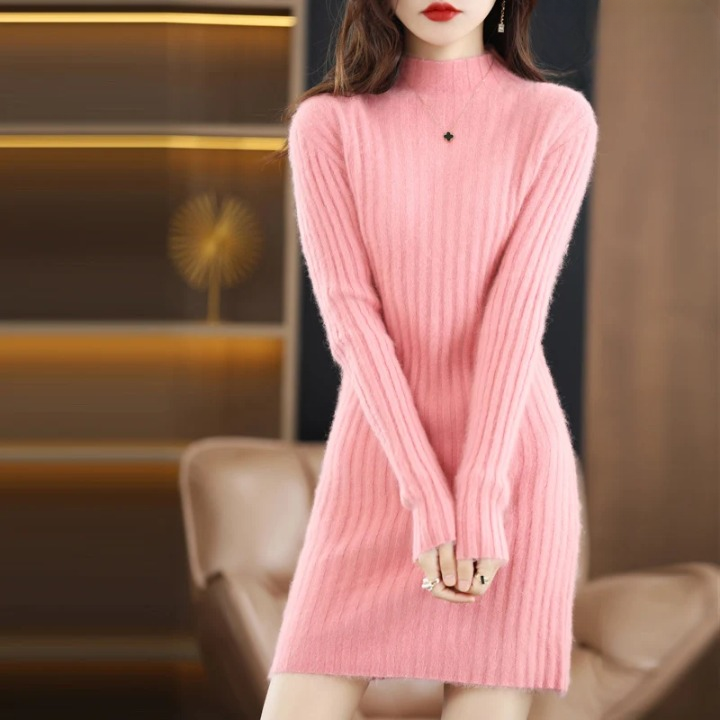 Knitted Dress Autumn with Collar – Noëlle