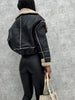 Motorradjacke mit Revers und Sherpa-Futter – Zoë