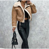 Motorradjacke mit Revers und Sherpa-Futter – Zoë