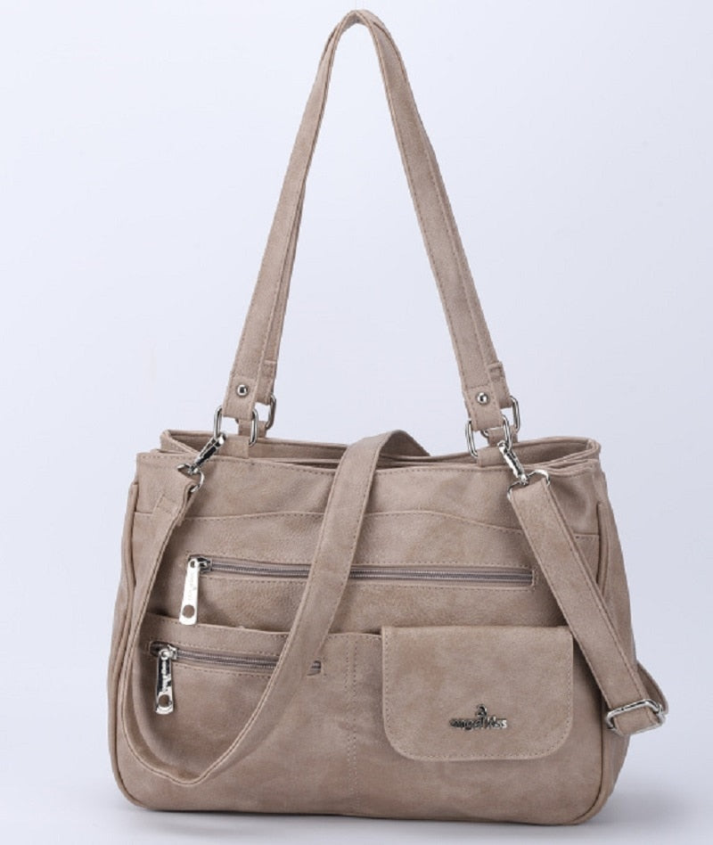 Multi-Compartment Damen Schulter- und Crossbody-Tasche – FlexiCarry