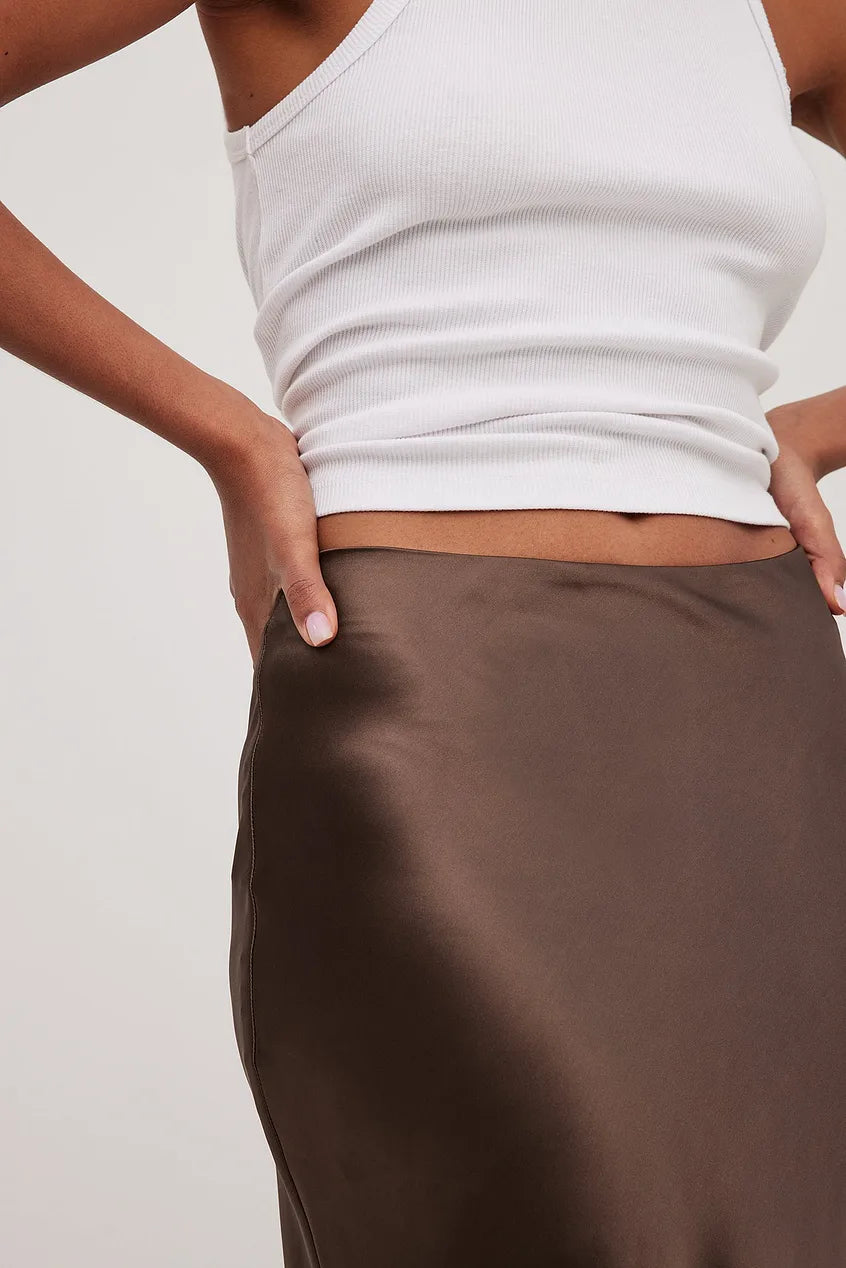 Satinierten Damenrock mit Hoher Taille – Elena