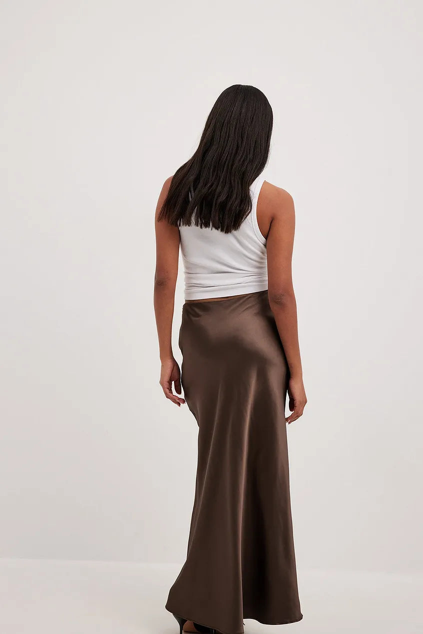 Satinierten Damenrock mit Hoher Taille – Elena