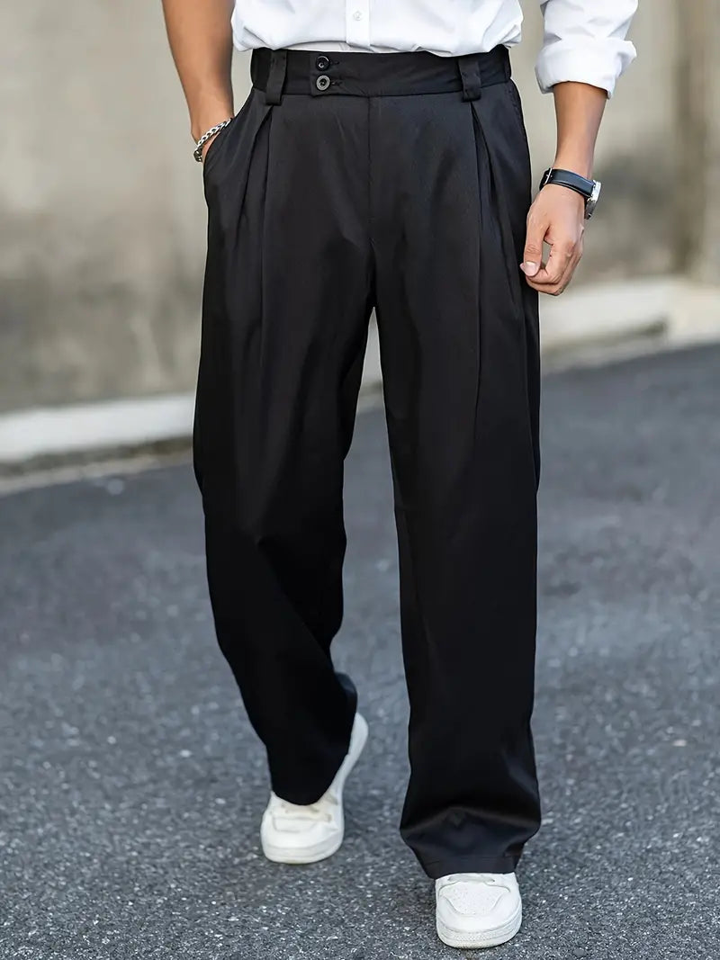 Locker geschnittene Hose mit Bundfalten – Matteo
