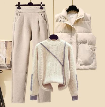 3-Piece Women's Autumn Set Pants, Vest, and Sweater – Amira Autumn Magic Edition