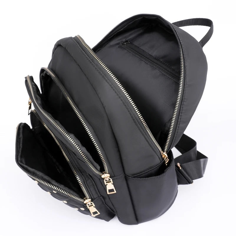 Leichter wasserabweisender Nylon-Rucksack für Damen – Reisen & Schule