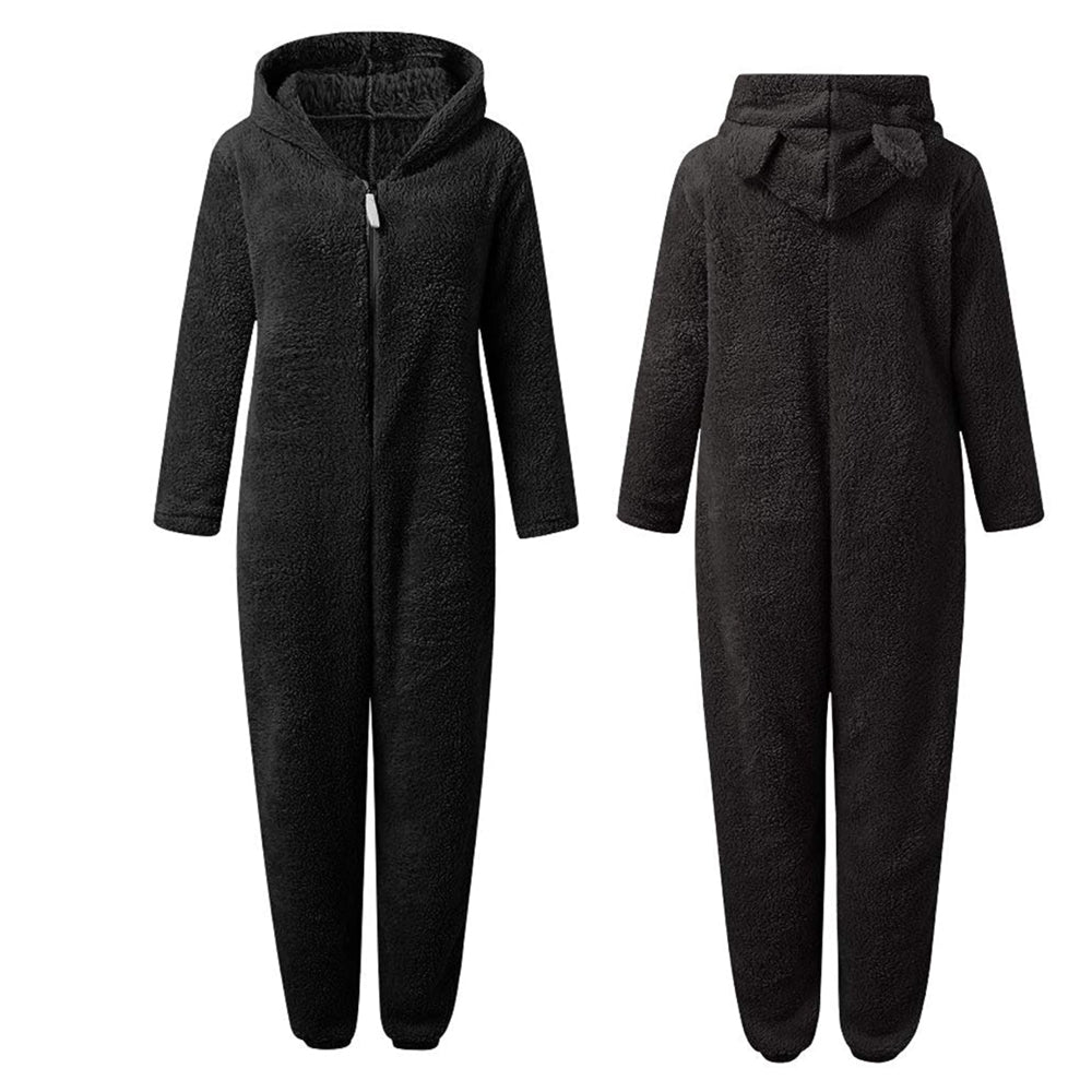 Superweicher Fleece-Overall mit Bärenohren – BearHug