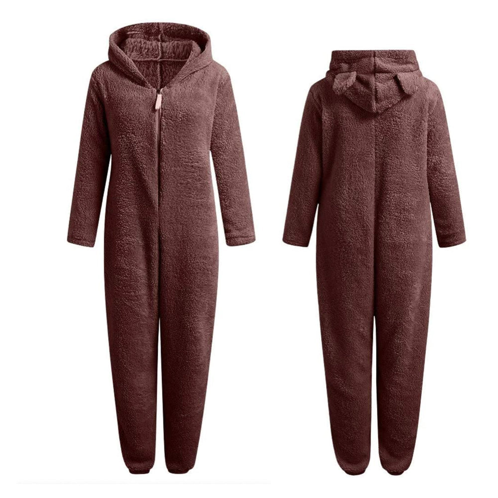 Superweicher Fleece-Overall mit Bärenohren – BearHug