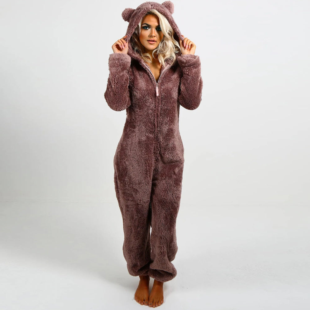 Superweicher Fleece-Overall mit Bärenohren – BearHug