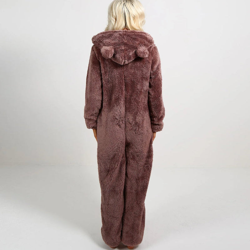 Superweicher Fleece-Overall mit Bärenohren – BearHug