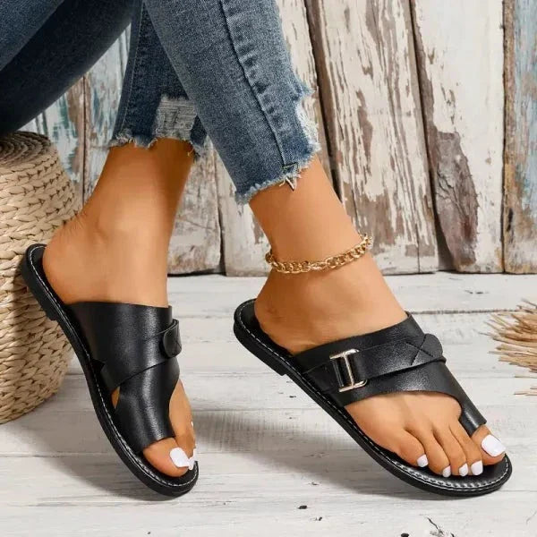 Orthopädische Damen Leder-Sandalen mit Hallux Valgus Korrektur – Livia