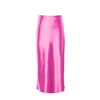 Satinschimmernder Damen Midirock in A-Linie mit hoher Taille – Liora