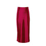 Satinschimmernder Damen Midirock in A-Linie mit hoher Taille – Liora