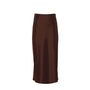 Satinschimmernder Damen Midirock in A-Linie mit hoher Taille – Liora