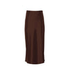 Satinschimmernder Damen Midirock in A-Linie mit hoher Taille – Liora