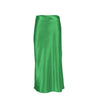 Satinschimmernder Damen Midirock in A-Linie mit hoher Taille – Liora
