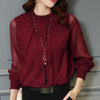 Stilvolle Damen Chiffonbluse mit Rüschen & transparenten Ärmeln – Elina