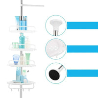 Teleskopische Duschregal mit 4 Ablagen – VertiRack