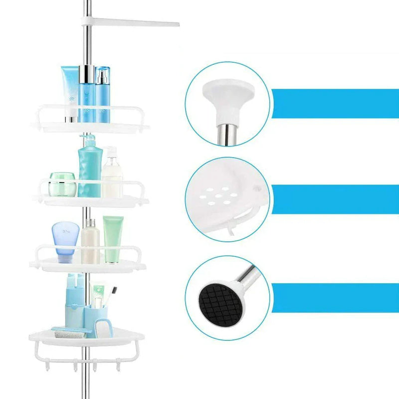 Teleskopische Duschregal mit 4 Ablagen – VertiRack