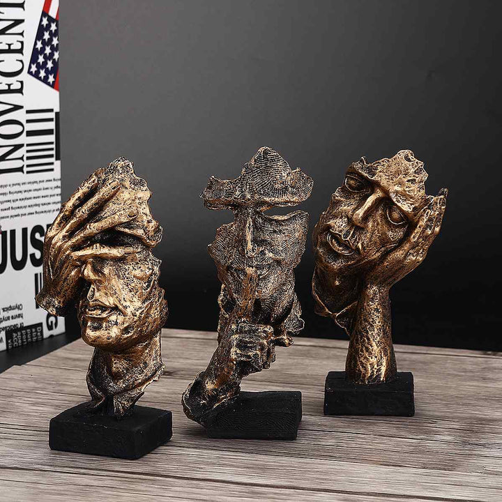 Abstracte goldene Skulptur – Soren