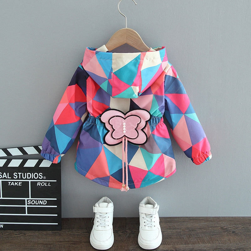 Modische Schmetterlings-Regenjacke für Mädchen - ButterflySplash