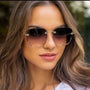 Trendige Randlose Sonnenbrille mit UV400-Schutz in Vintage-Optik – Clea