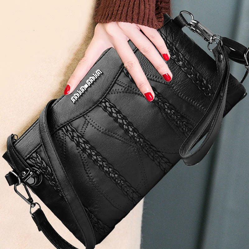 PU Leder Damen Crossbody Clutch mit geräumigem Innenraum