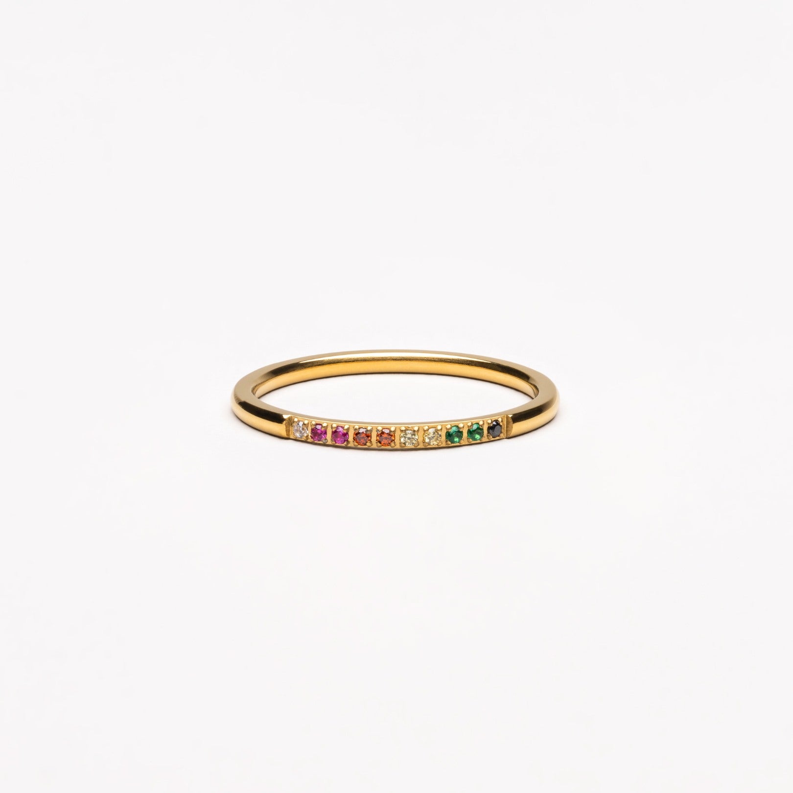 Goldener Ring mit bunten Steinen – Solene