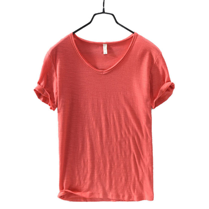 Herren V-Ausschnitt Leinen Shirt – Luca