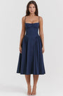 Stylisches Sommerkleid mit Spaghettiträgern und Taillenmieder – Mira