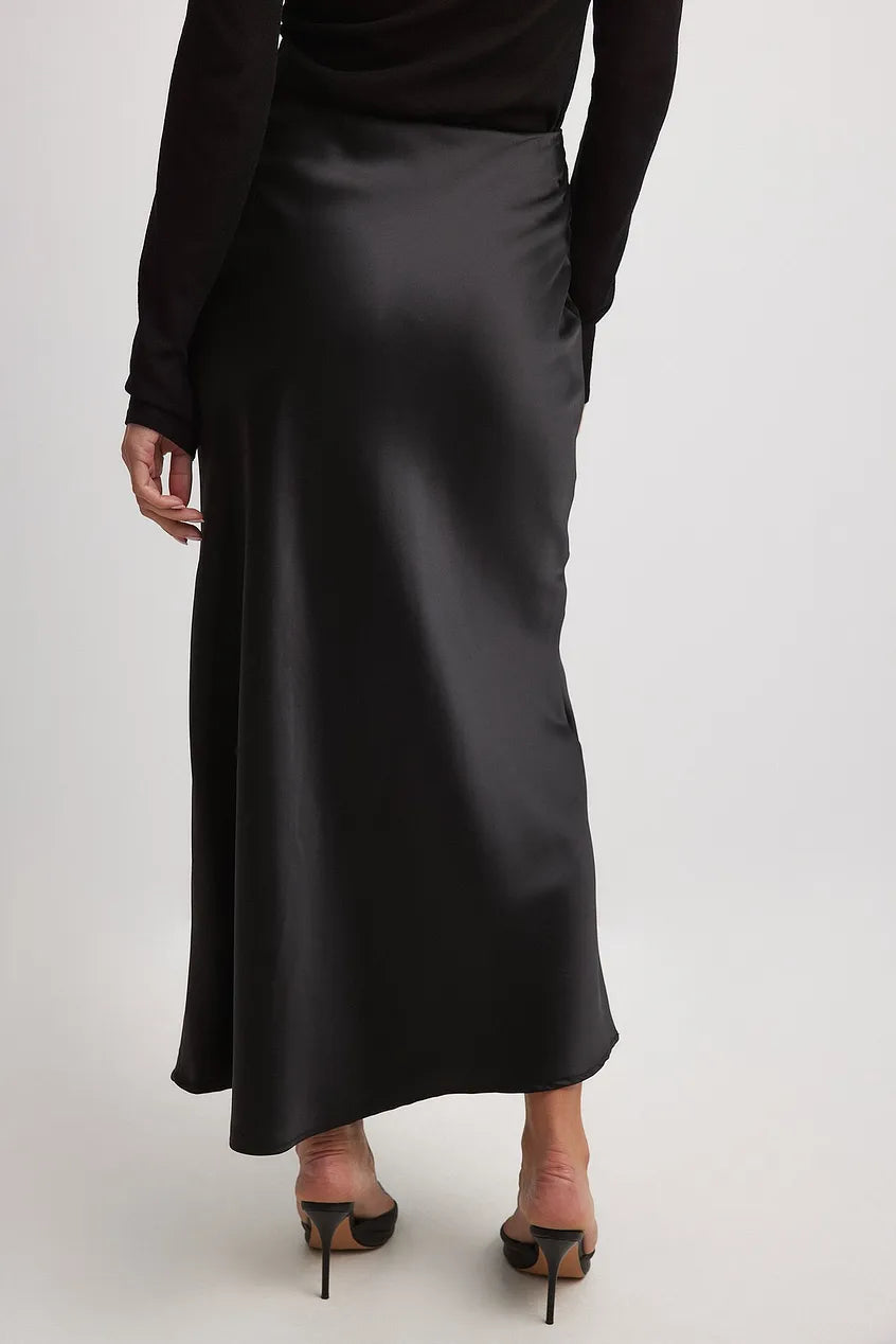 Satinierten Damenrock mit Hoher Taille – Elena