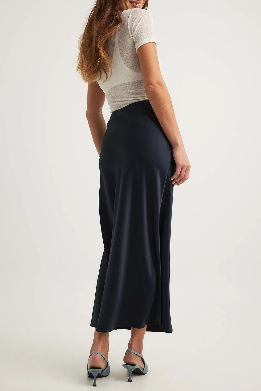 Satinierten Damenrock mit Hoher Taille – Elena