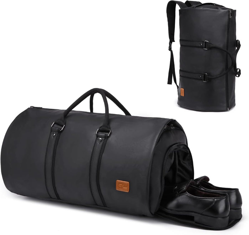 Konvertierbare PU-Leder-Kleidungs-Duffel – Handgepäck Weekender Reisetasche