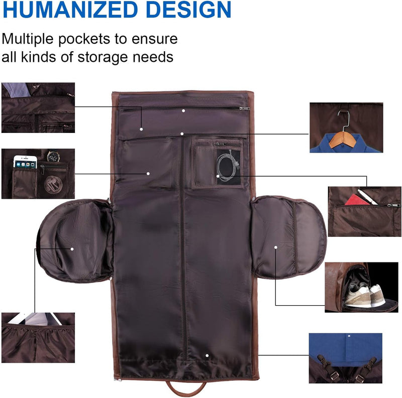 Konvertierbare PU-Leder-Kleidungs-Duffel – Handgepäck Weekender Reisetasche