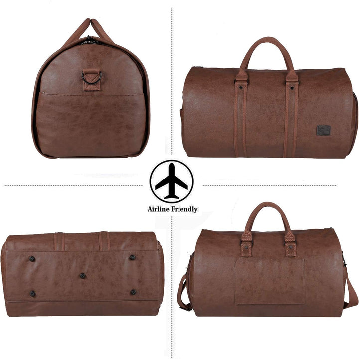 Konvertierbare PU-Leder-Kleidungs-Duffel – Handgepäck Weekender Reisetasche