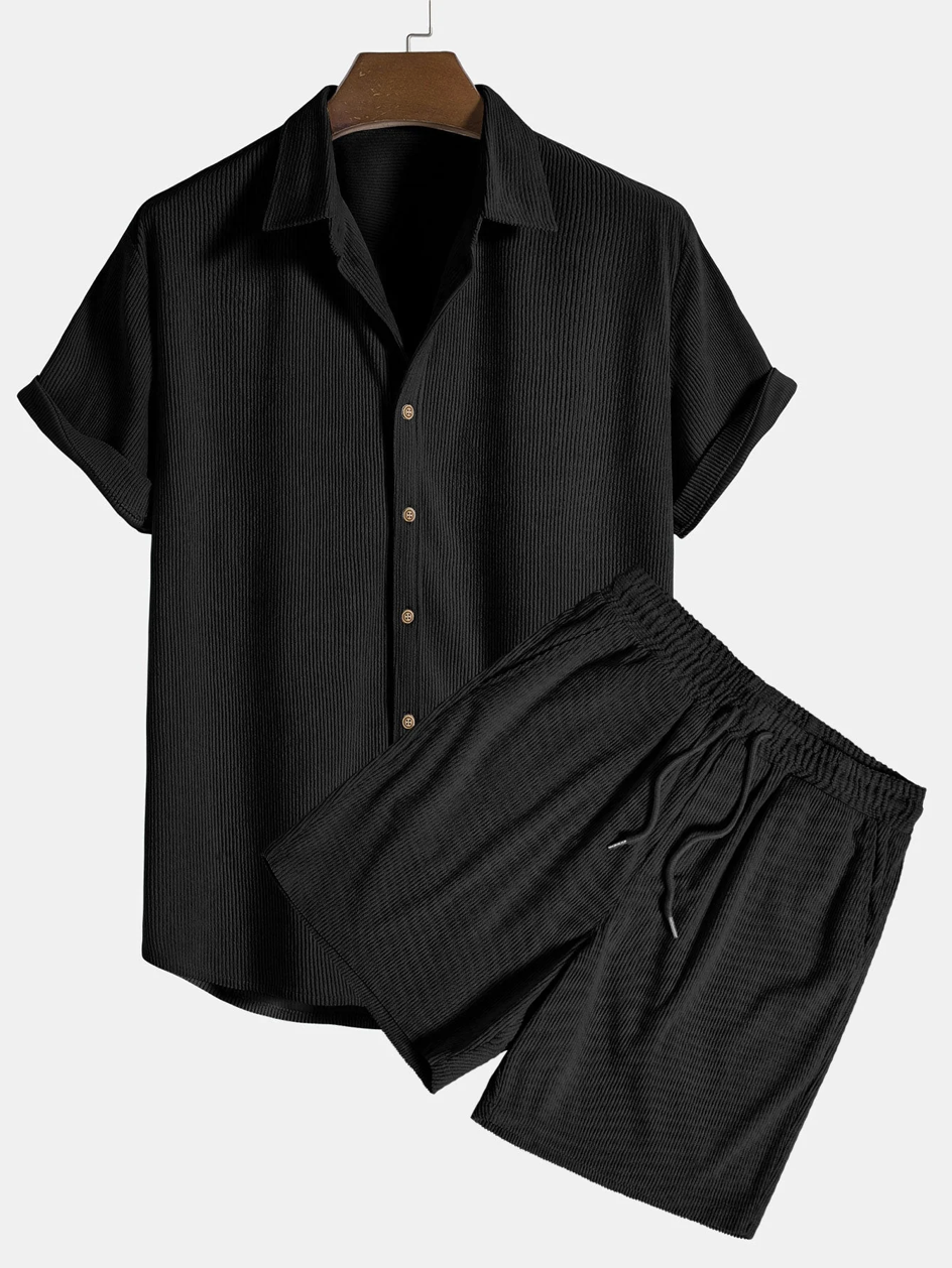 Stylisches Herren Sommer-Set mit Hemd und Cord-Shorts - SommerKern