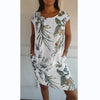 Botanisches Sommerkleid mit Rundhals & floraler A-Linienform – Elvira